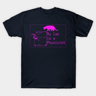 My Cat Is A Physicist – Pink Print T-Shirt